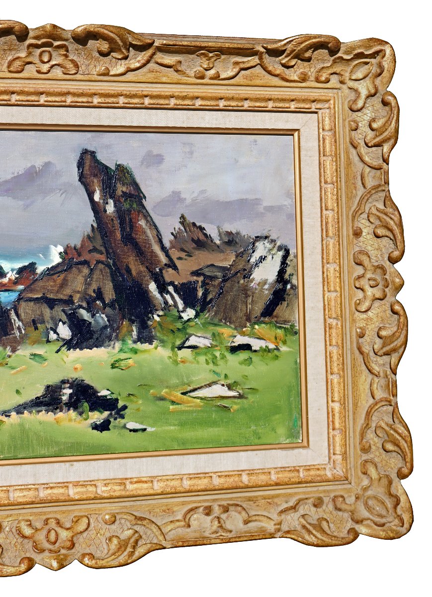 Robert Humblot (1907-1962) Côte Bretonne Oil On Canvas-photo-4