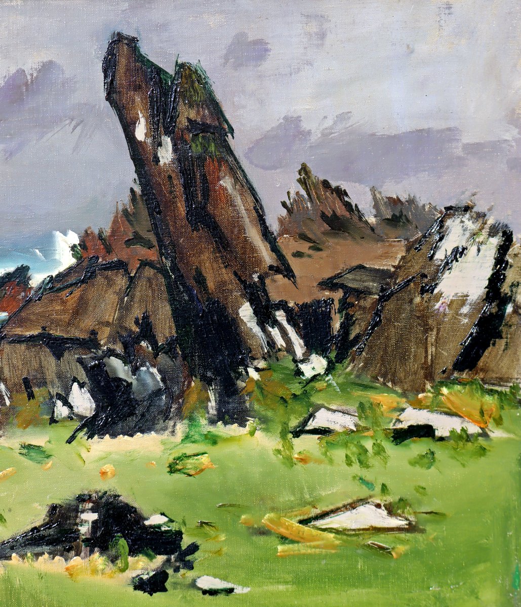 Robert Humblot (1907-1962) Côte Bretonne Oil On Canvas-photo-3