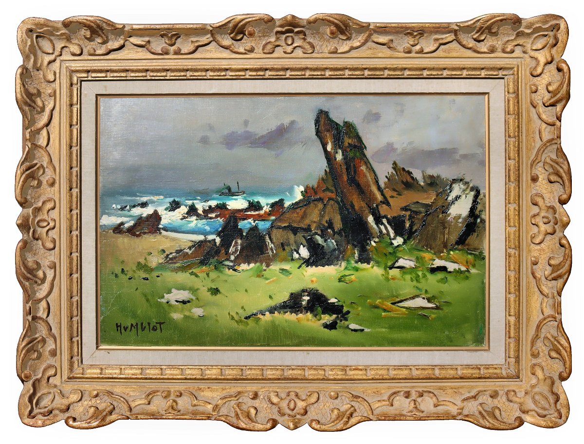Robert Humblot (1907-1962) Côte Bretonne Oil On Canvas