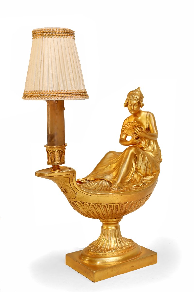 Empire Gilt Bronze Lamp After Boizot (1743-1809)-photo-2
