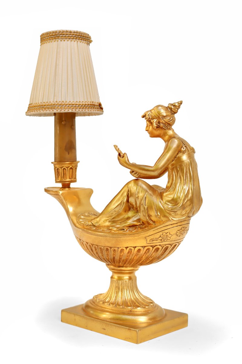 Empire Gilt Bronze Lamp After Boizot (1743-1809)-photo-3