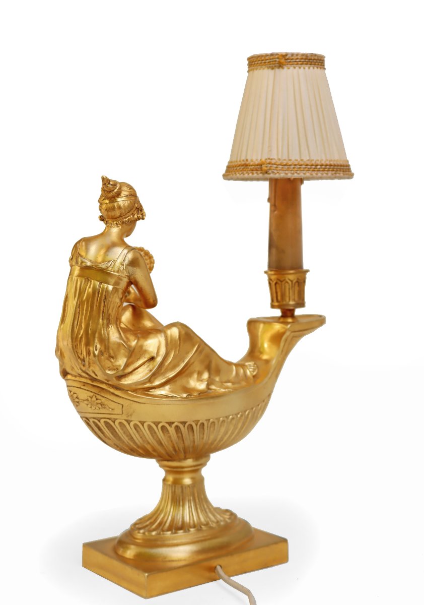 Empire Gilt Bronze Lamp After Boizot (1743-1809)-photo-1