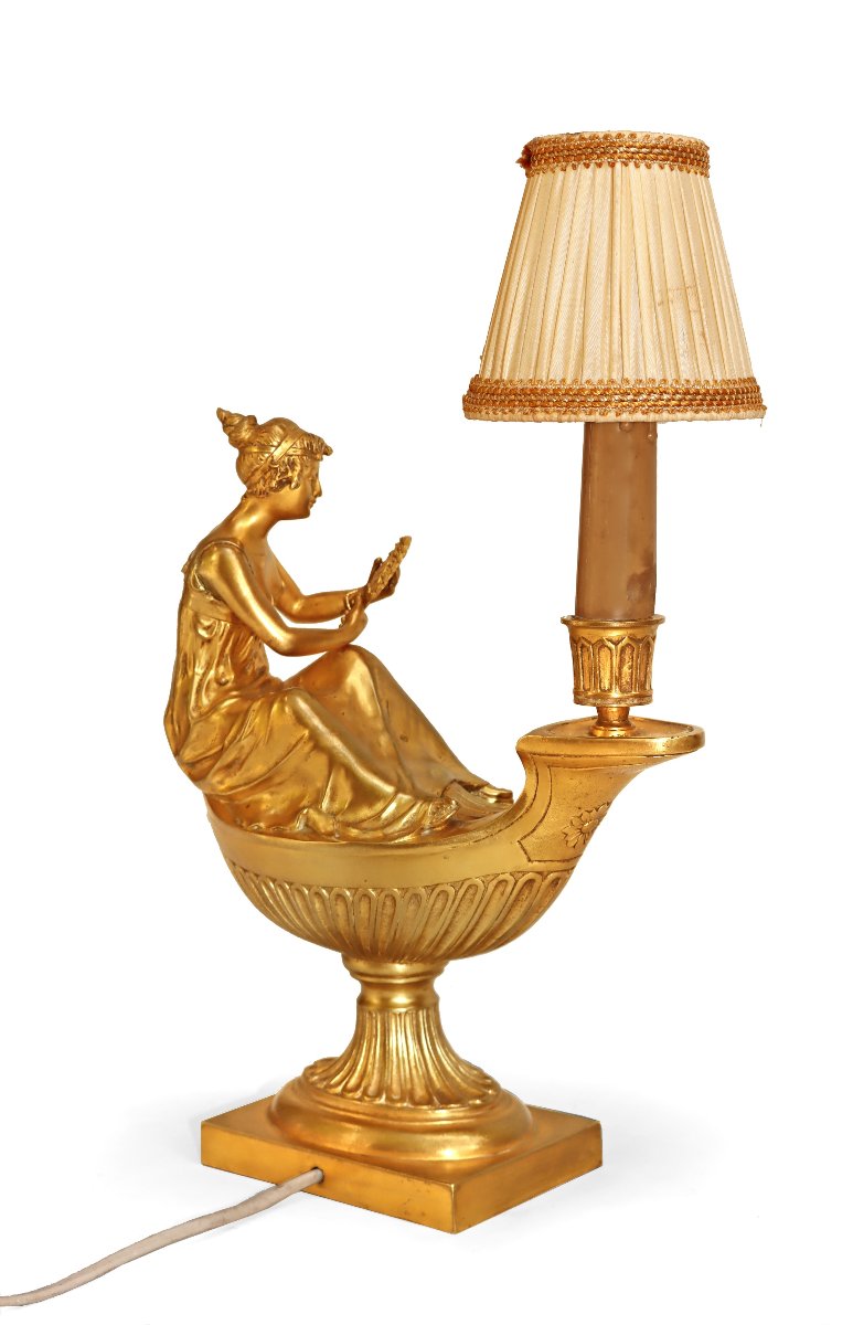 Empire Gilt Bronze Lamp After Boizot (1743-1809)-photo-2