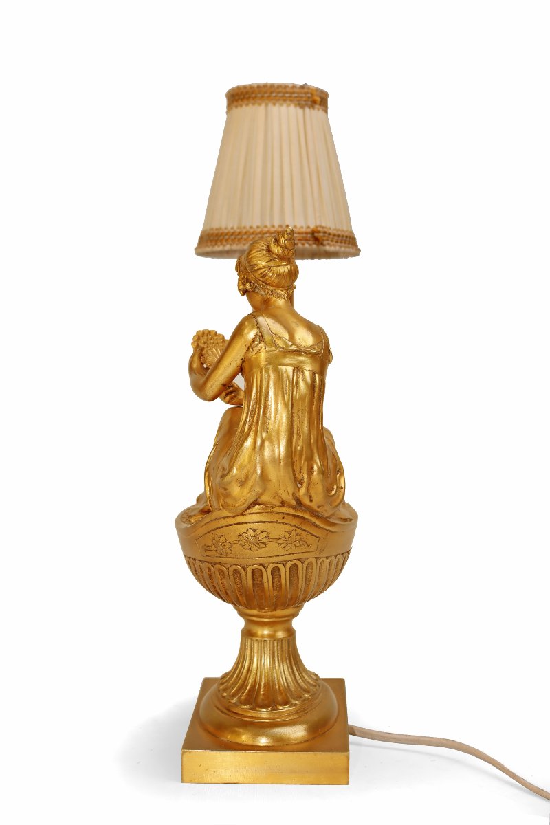 Empire Gilt Bronze Lamp After Boizot (1743-1809)-photo-3