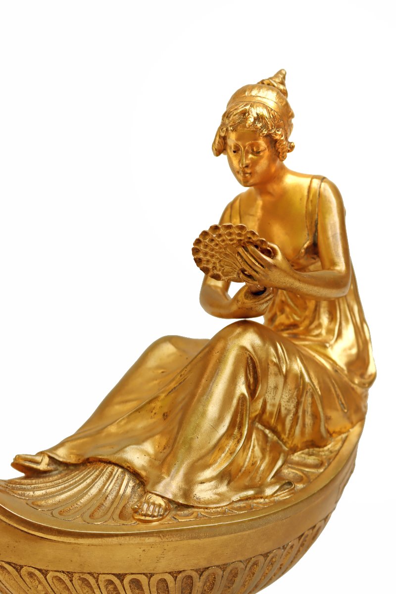 Empire Gilt Bronze Lamp After Boizot (1743-1809)-photo-4