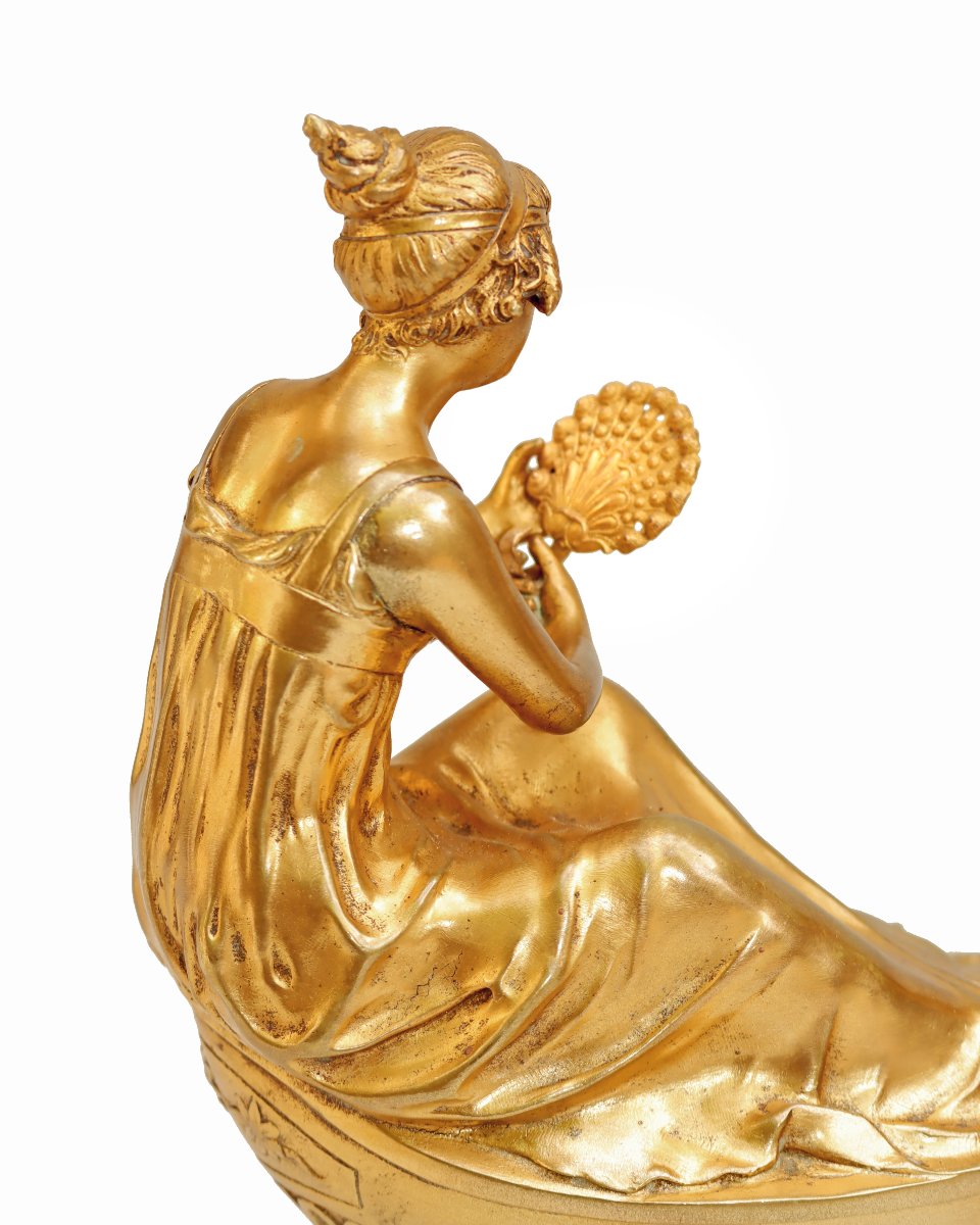 Empire Gilt Bronze Lamp After Boizot (1743-1809)-photo-6