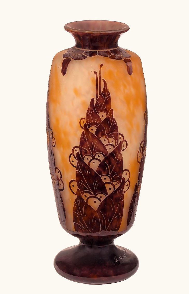 Le Verre Français Grand Vase Art Déco par Charles SCHNEIDER (1881-1953)