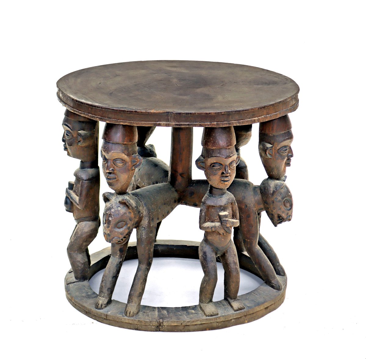 Trône Bamiléké Cameroun Bois Sculpté-photo-3