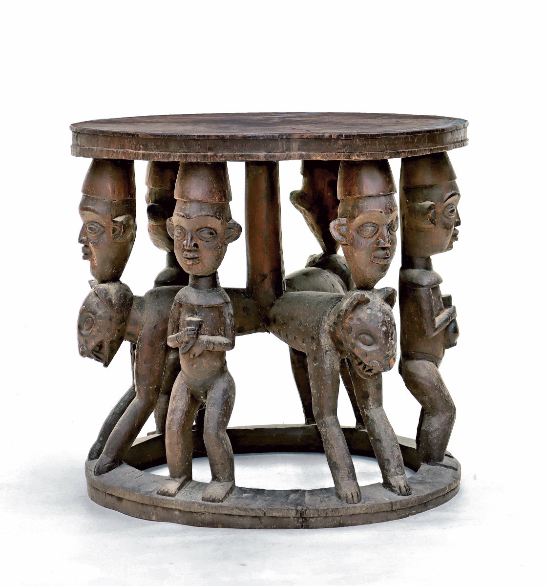 Trône Bamiléké Cameroun Bois Sculpté-photo-1
