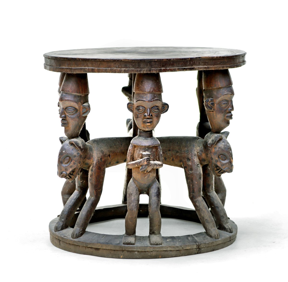 Trône Bamiléké Cameroun Bois Sculpté-photo-2