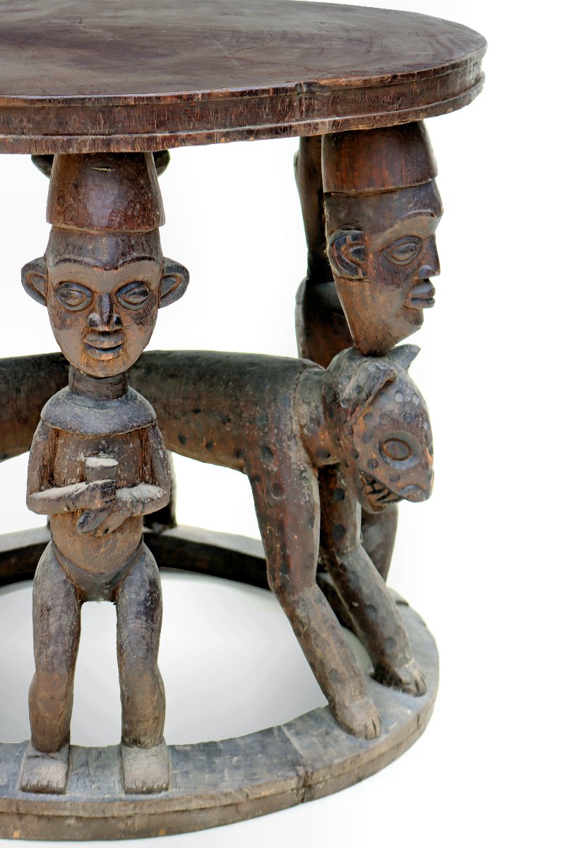 Trône Bamiléké Cameroun Bois Sculpté-photo-6