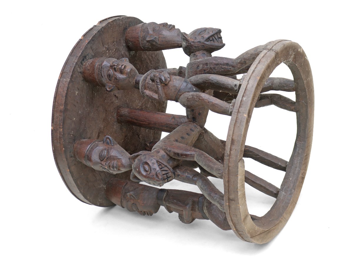 Trône Bamiléké Cameroun Bois Sculpté-photo-7