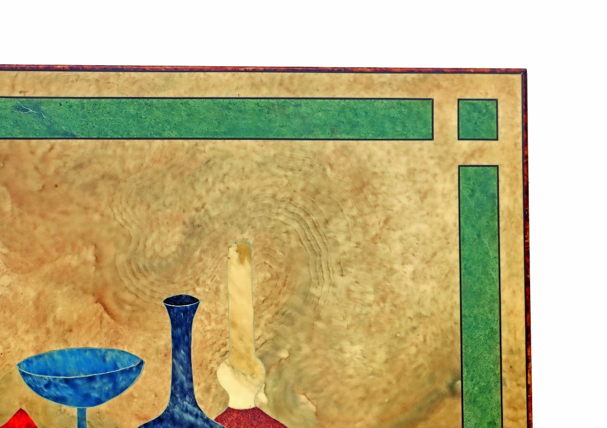 Panel / Tray In Art Deco Lacquer ( 1 M 30 X 90 Cm)-photo-3