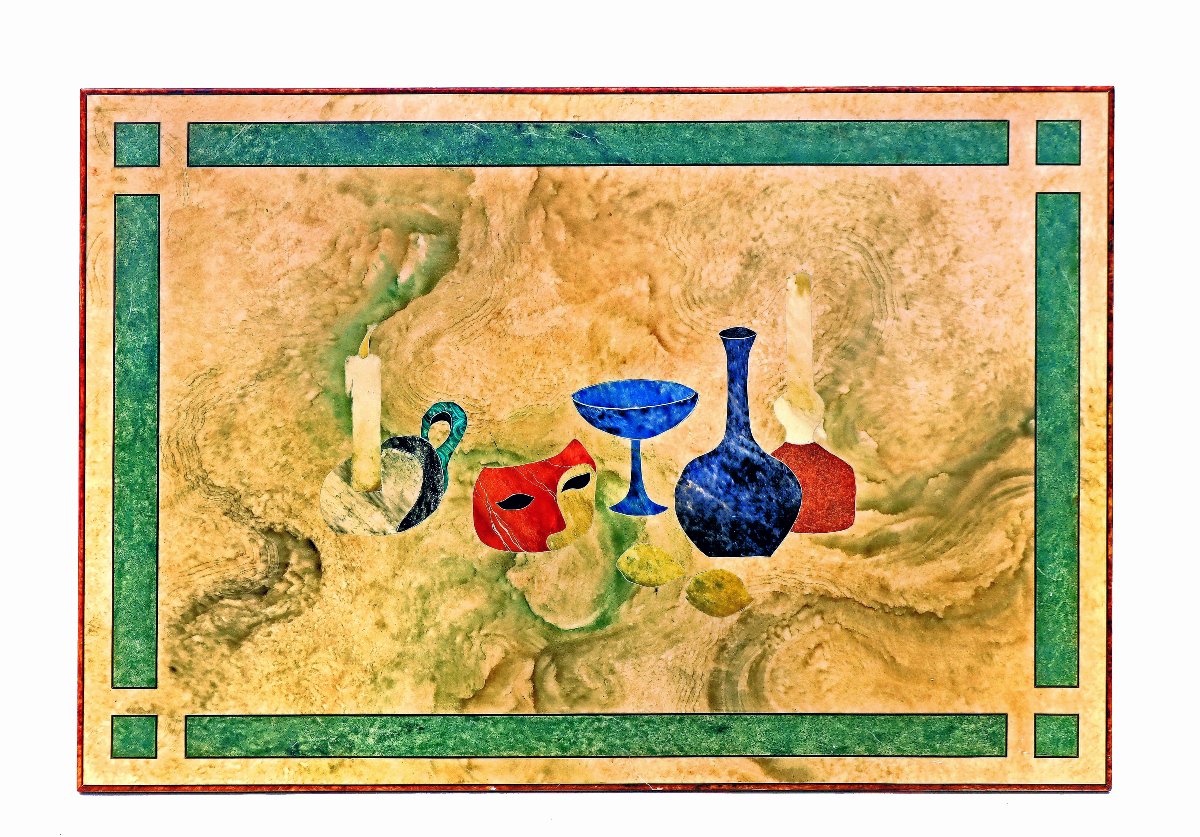 Panel / Tray In Art Deco Lacquer ( 1 M 30 X 90 Cm)