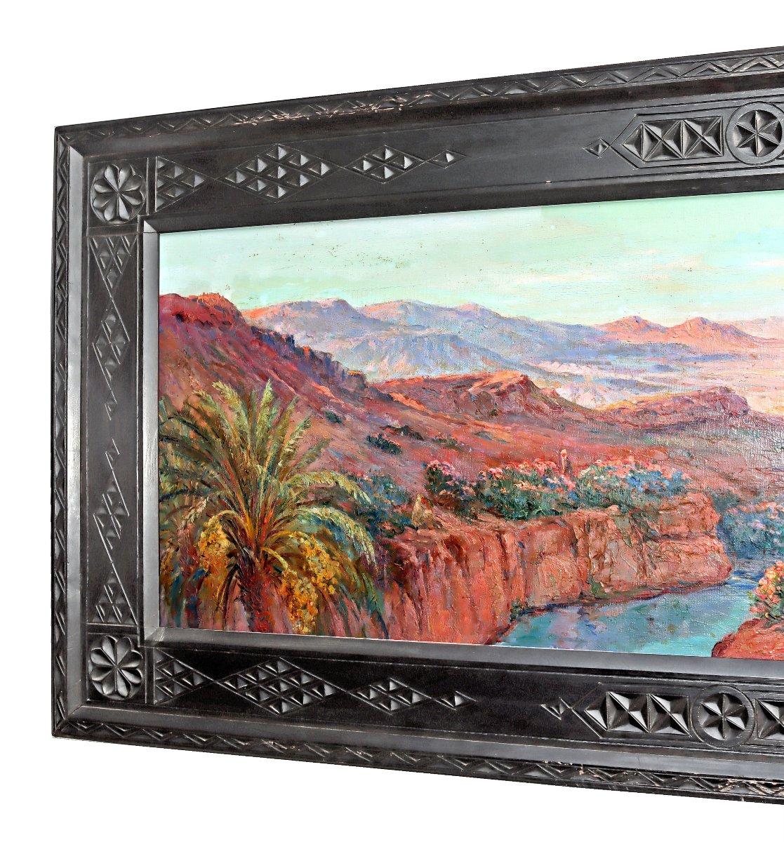Constant LOUCHE (1880-1965) Grand Tableau Orientaliste Paysage Oasis-photo-3