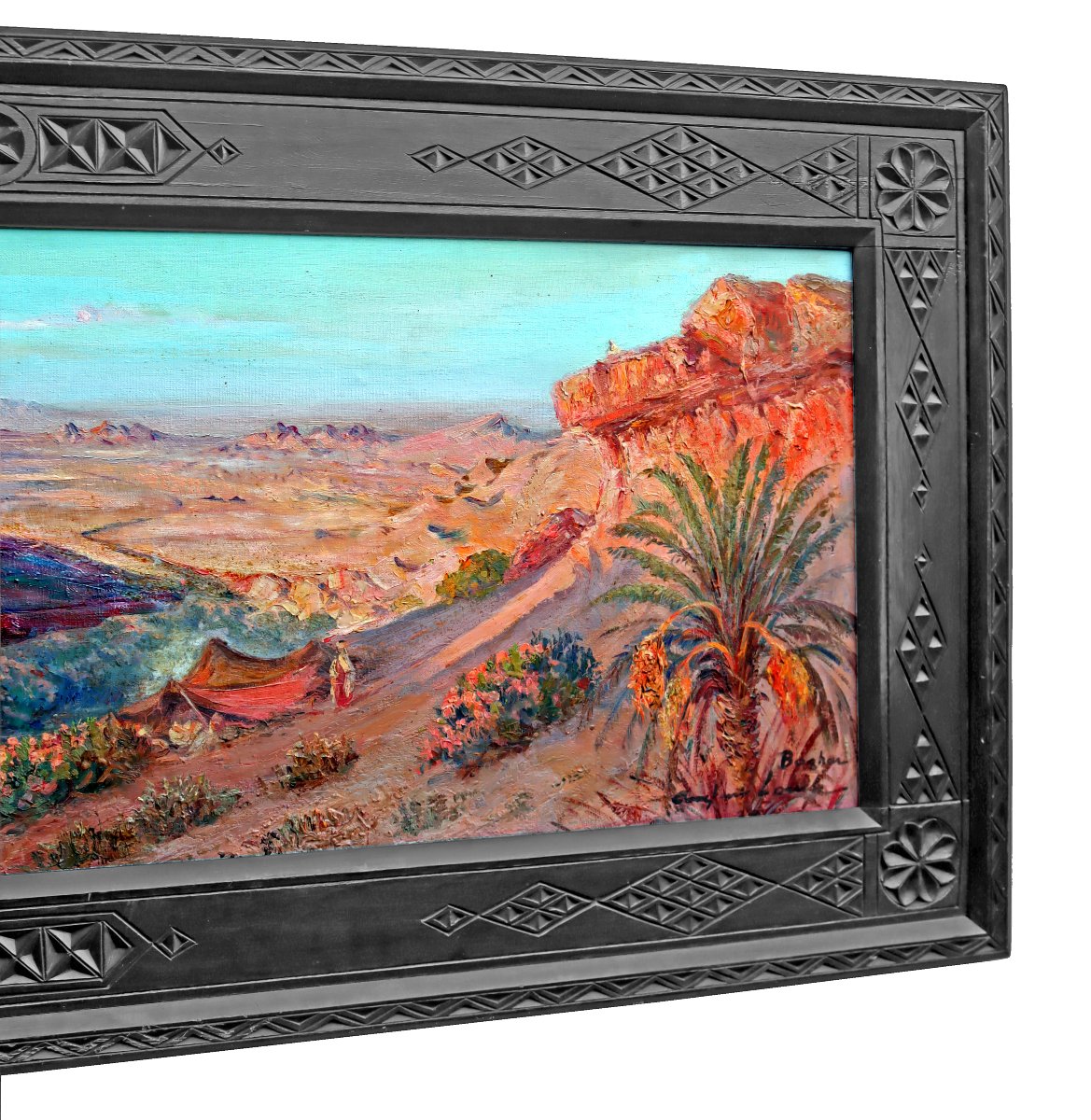 Constant LOUCHE (1880-1965) Grand Tableau Orientaliste Paysage Oasis-photo-4