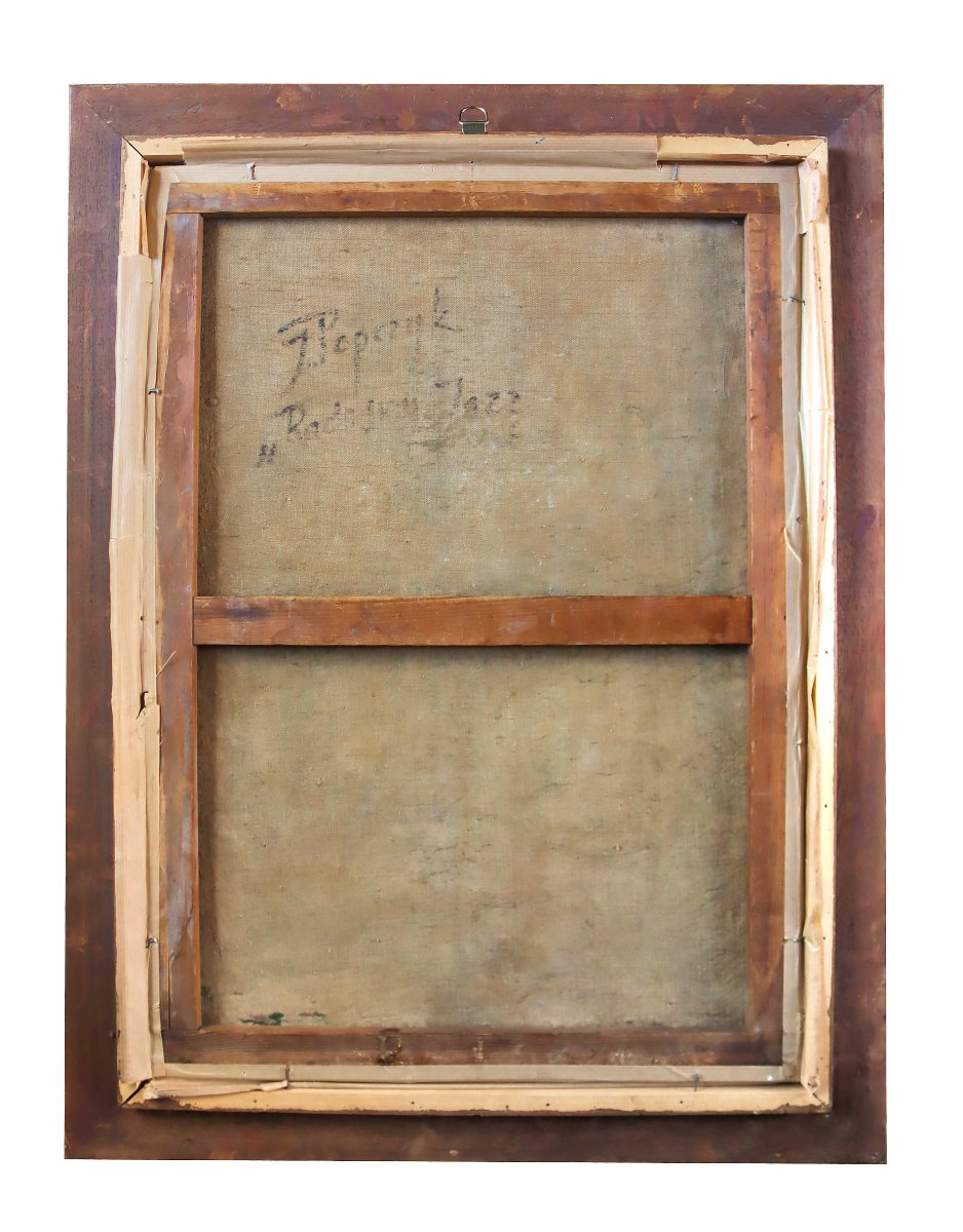 Joseph Popczyk (1890–1971) Cubist Art Deco Painting-photo-6