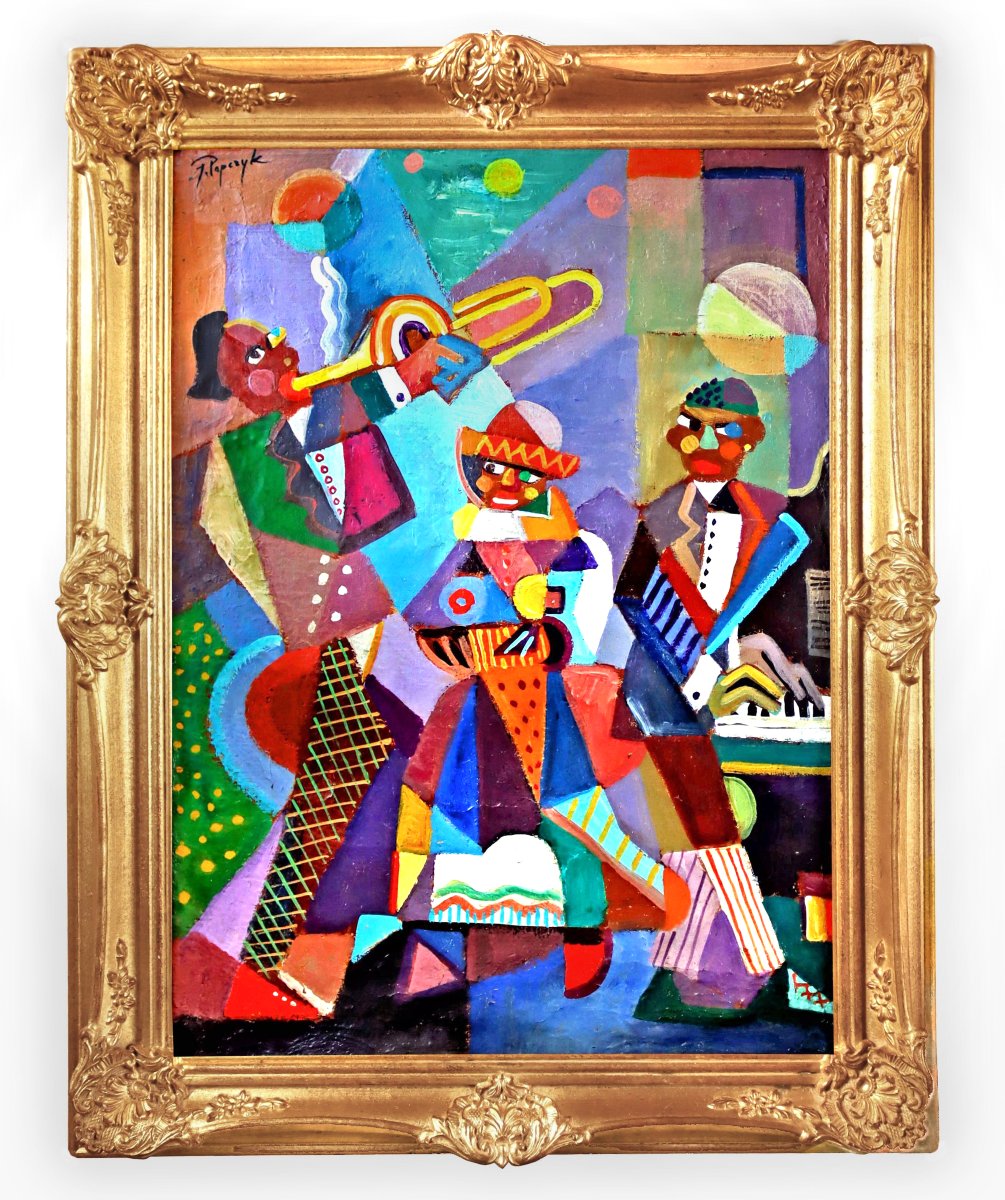 Joseph Popczyk (1890–1971) Cubist Art Deco Painting