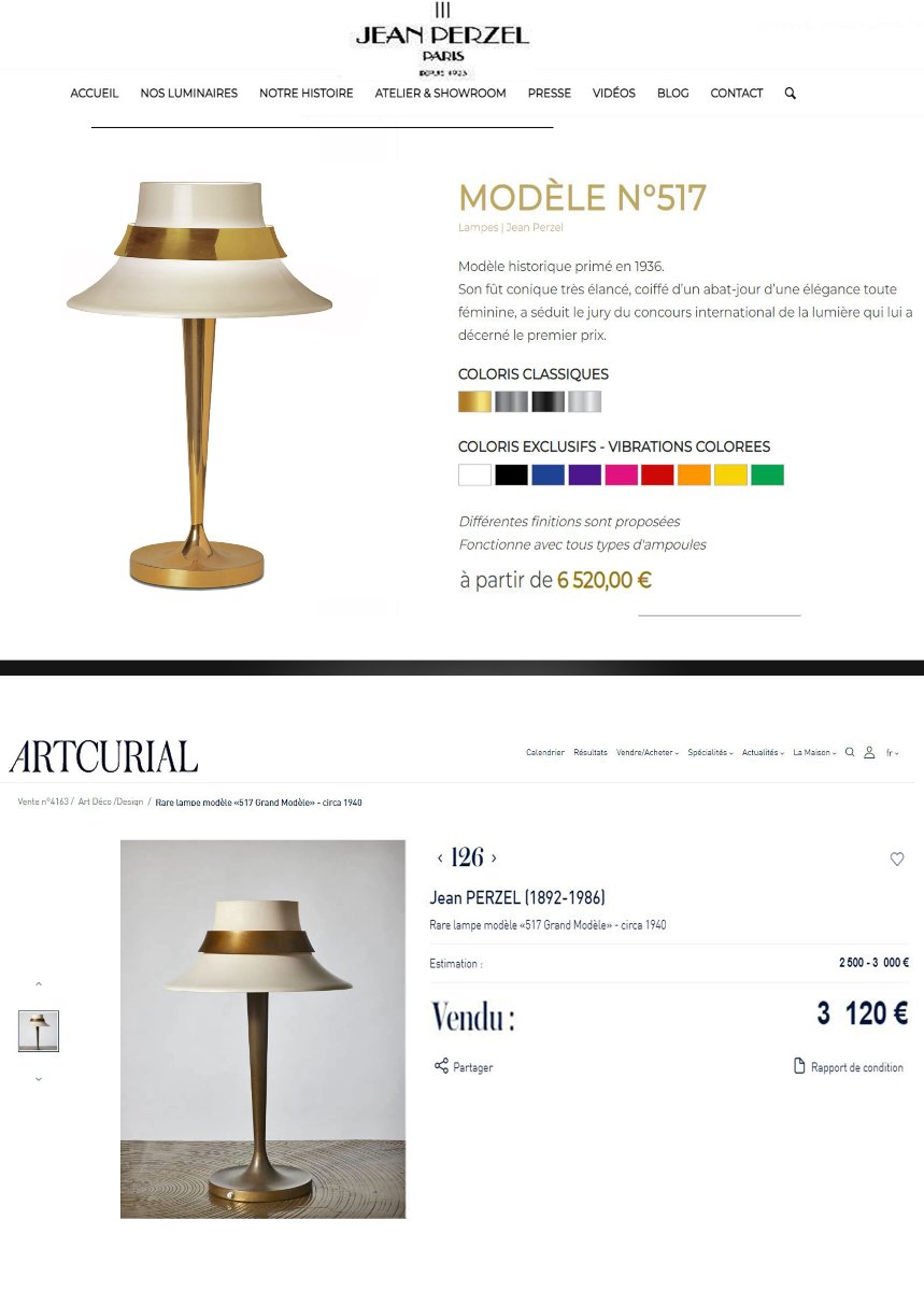 Jean Perzel (1892–1986) Art Deco Lamp, Model 517-photo-5