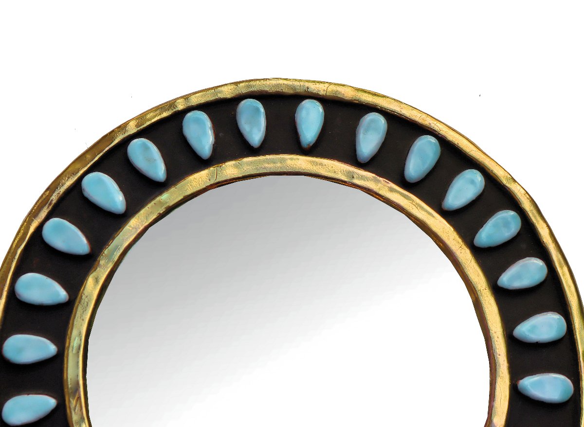 Mithé ESPELT (1923-2020) Miroir modèle "Amandes"-photo-1