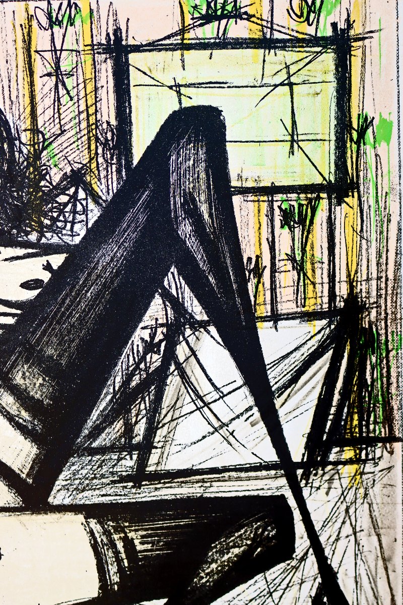 Bernard Buffet (1928–1999) Signed Lithograph / "jeux De Dames" Design-photo-7