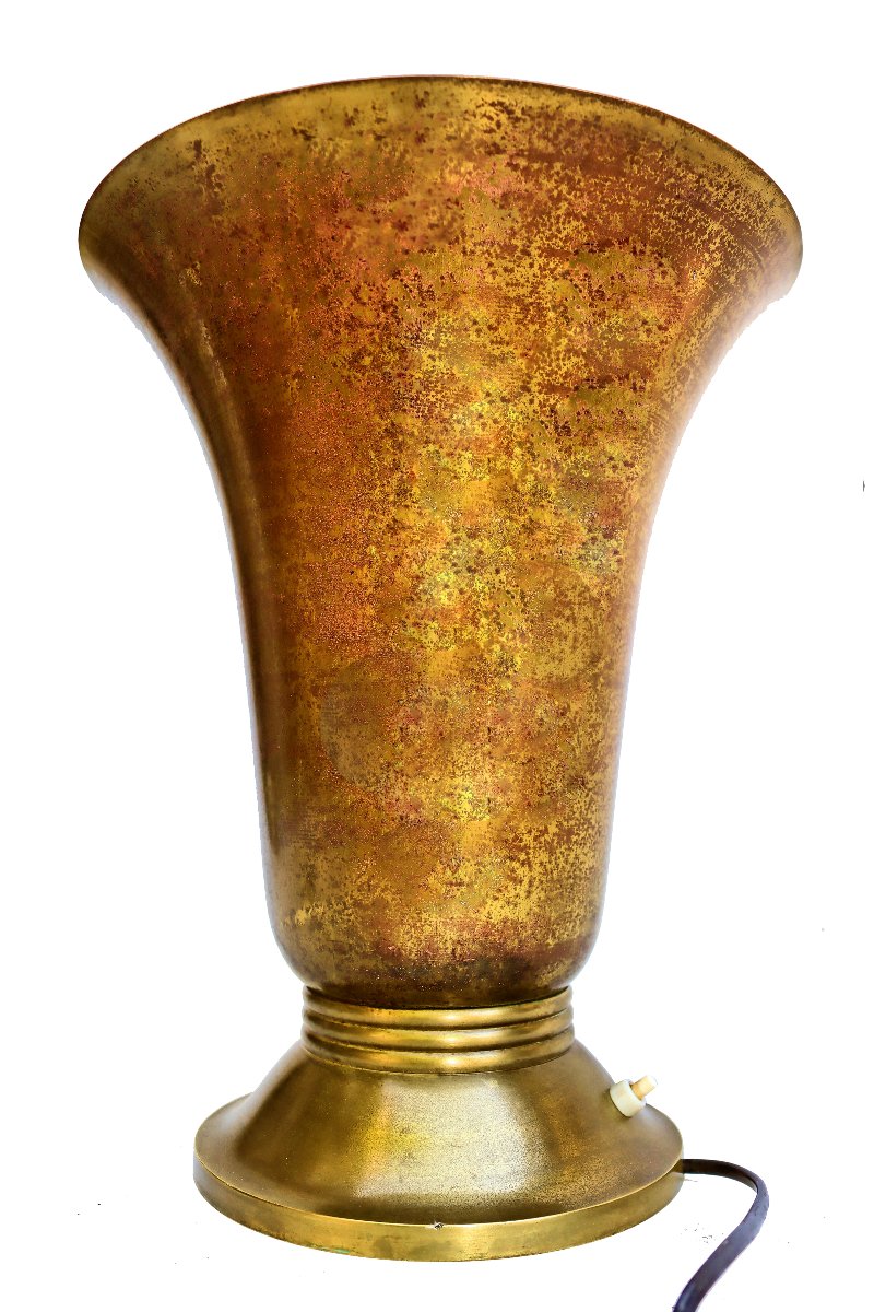 Lampe Art Déco en Bronze Genet & Michon-photo-4