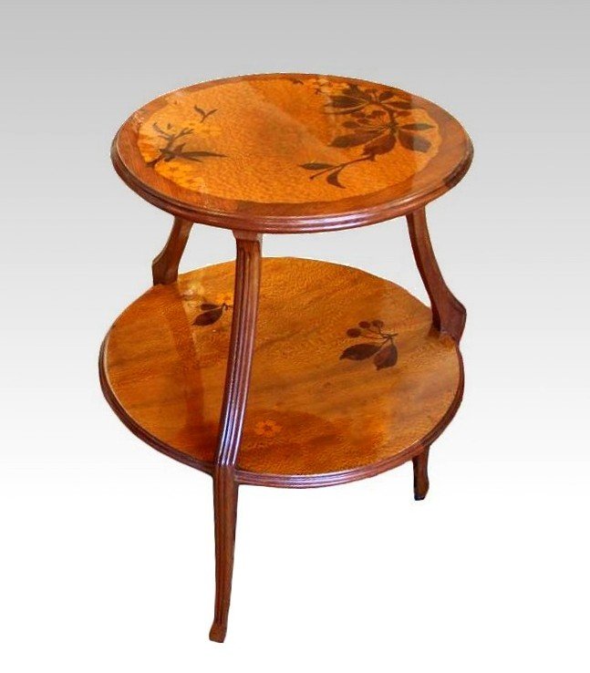 Louis MAJORELLE (1859-1926) Table Art Déco en Marqueterie-photo-3
