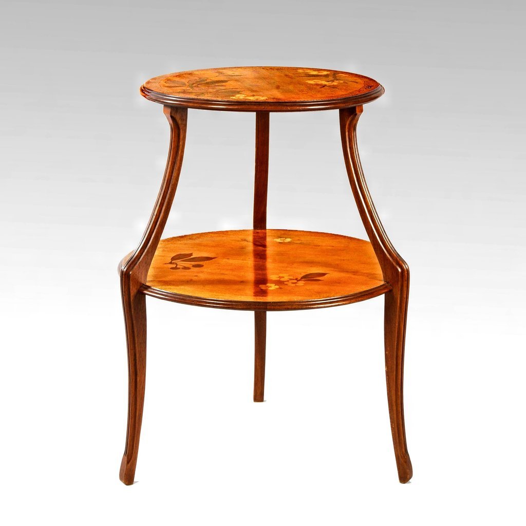 Louis MAJORELLE (1859-1926) Table Art Déco en Marqueterie-photo-2