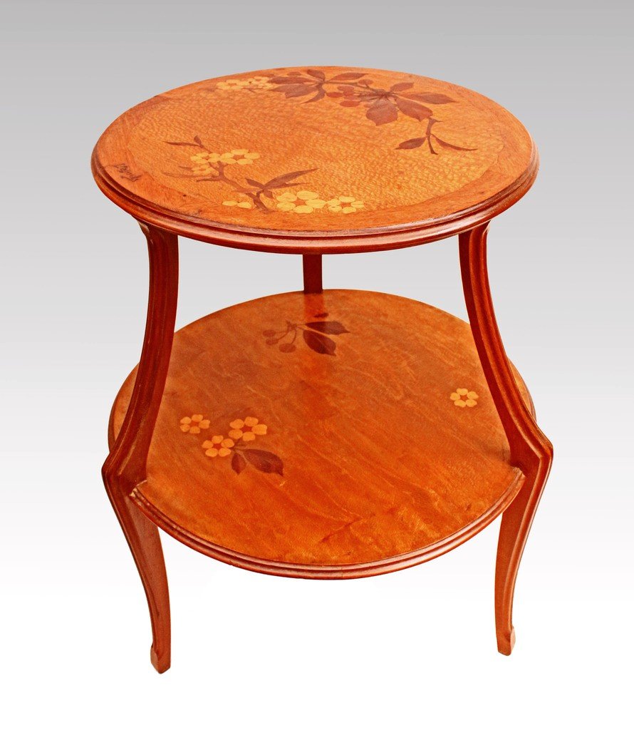 Louis MAJORELLE (1859-1926) Table Art Déco en Marqueterie