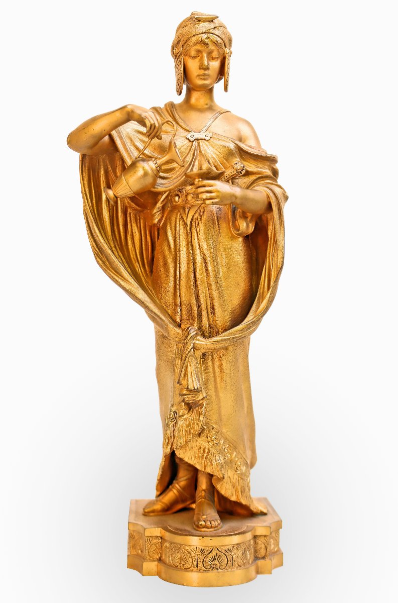 D. ALONZO (XIX-XXe) Statue Bronze Art Nouveau 1900-photo-2