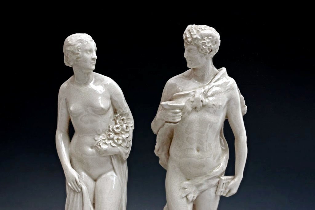 Joe DESCOMPS (1869-1950) Paire de Sculptures Art Déco 1925-photo-3