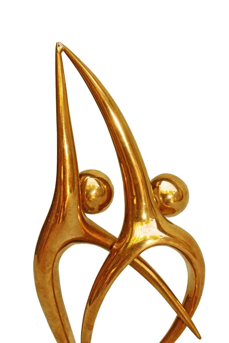 CANTAREL (né en 1949) Sculpture en Bronze Doré -photo-3