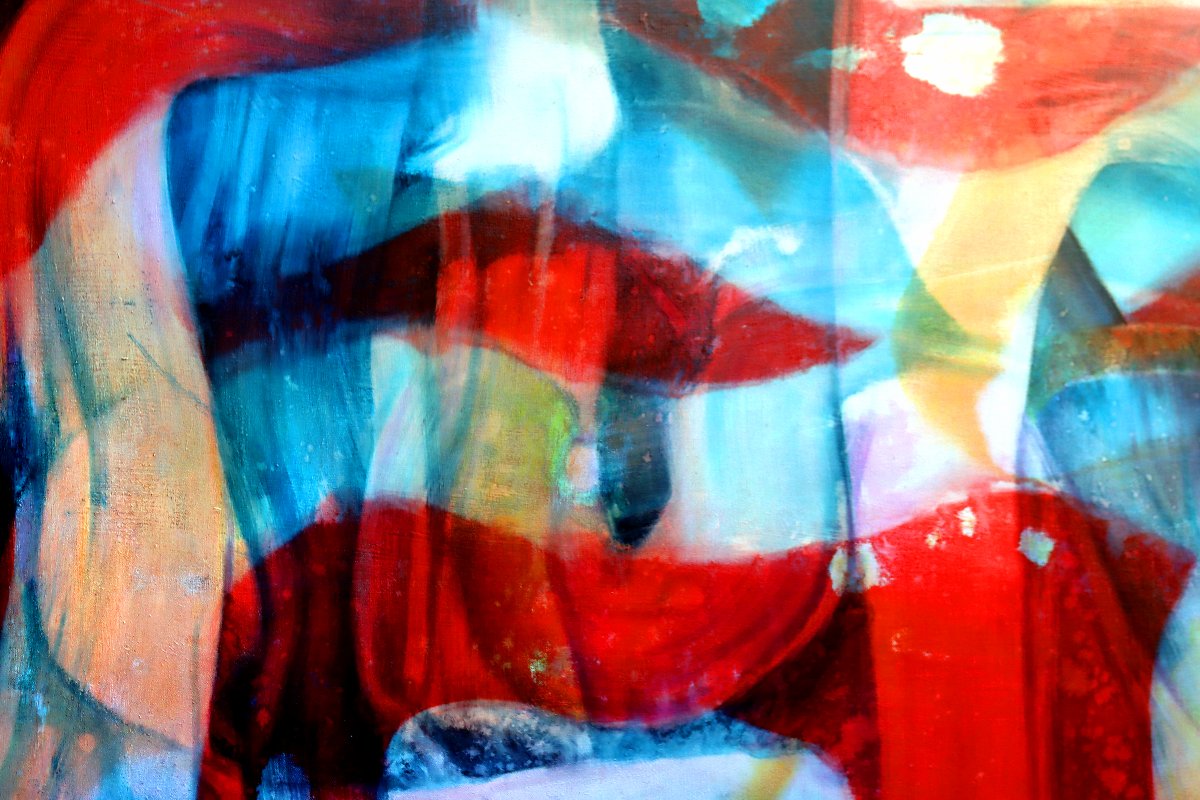 Thijs Nel (1943–2020) Lyrical Abstraction Large Oil On Canvas, Dated 1973-photo-3