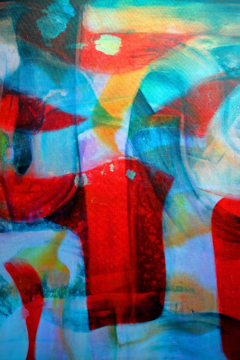Thijs Nel (1943–2020) Lyrical Abstraction Large Oil On Canvas, Dated 1973-photo-1
