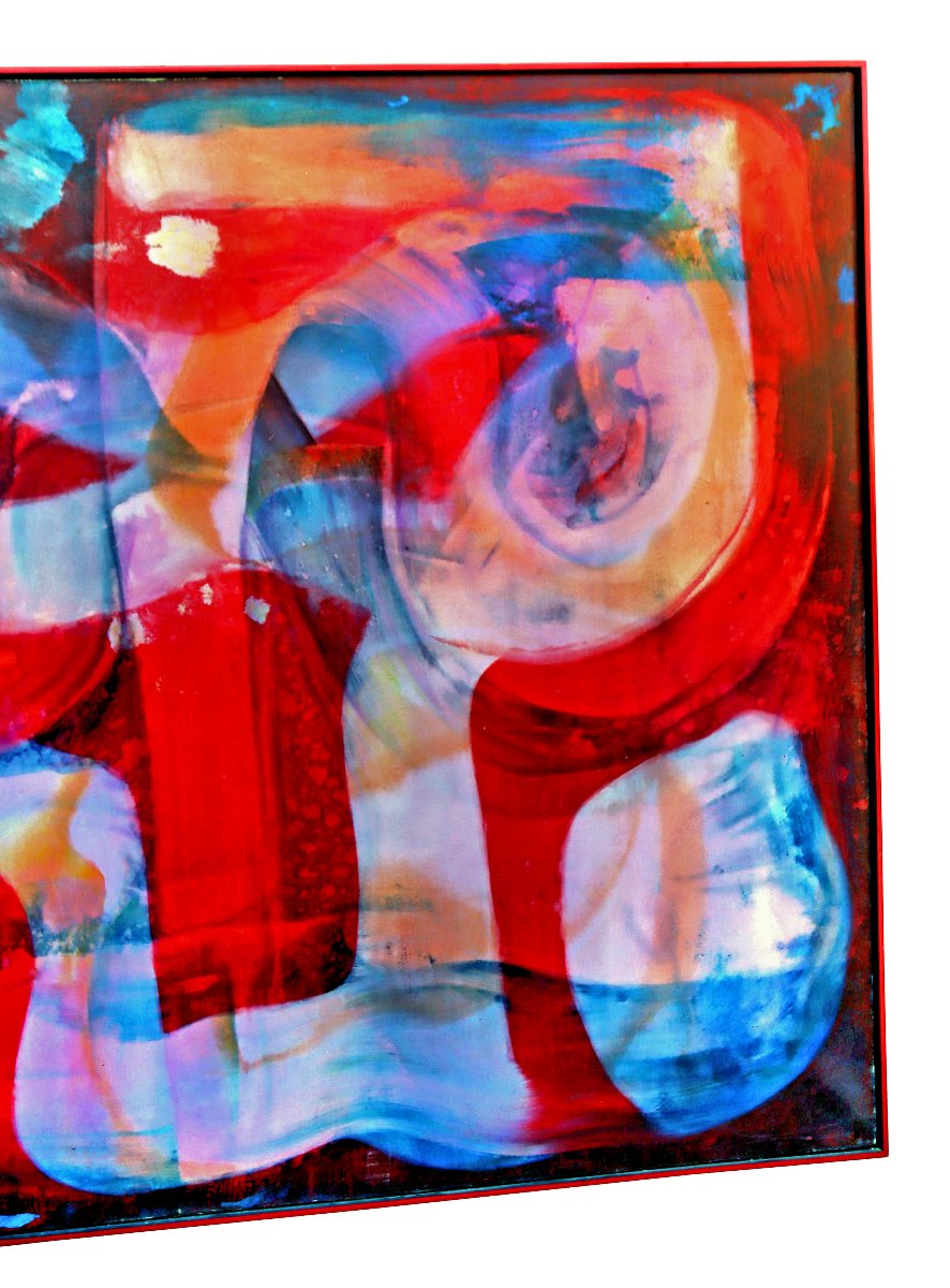 Thijs Nel (1943–2020) Lyrical Abstraction Large Oil On Canvas, Dated 1973-photo-2