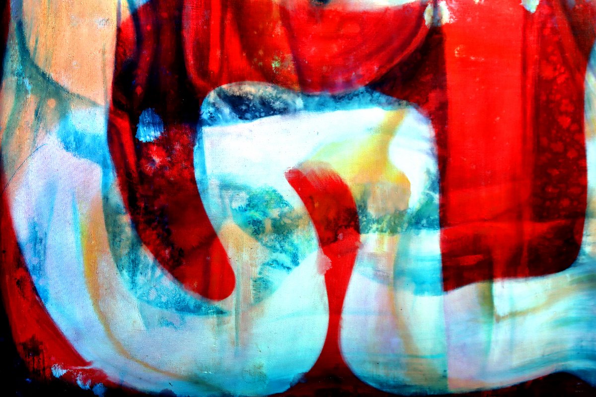 Thijs Nel (1943–2020) Lyrical Abstraction Large Oil On Canvas, Dated 1973-photo-4