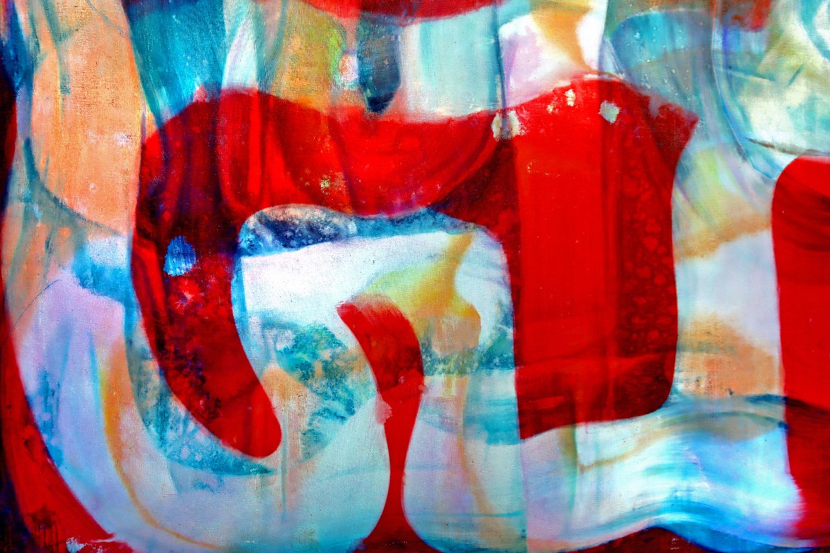 Thijs Nel (1943–2020) Lyrical Abstraction Large Oil On Canvas, Dated 1973-photo-5