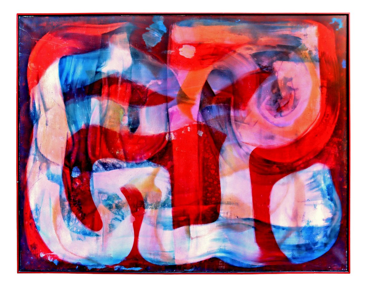 Thijs Nel (1943–2020) Lyrical Abstraction Large Oil On Canvas, Dated 1973