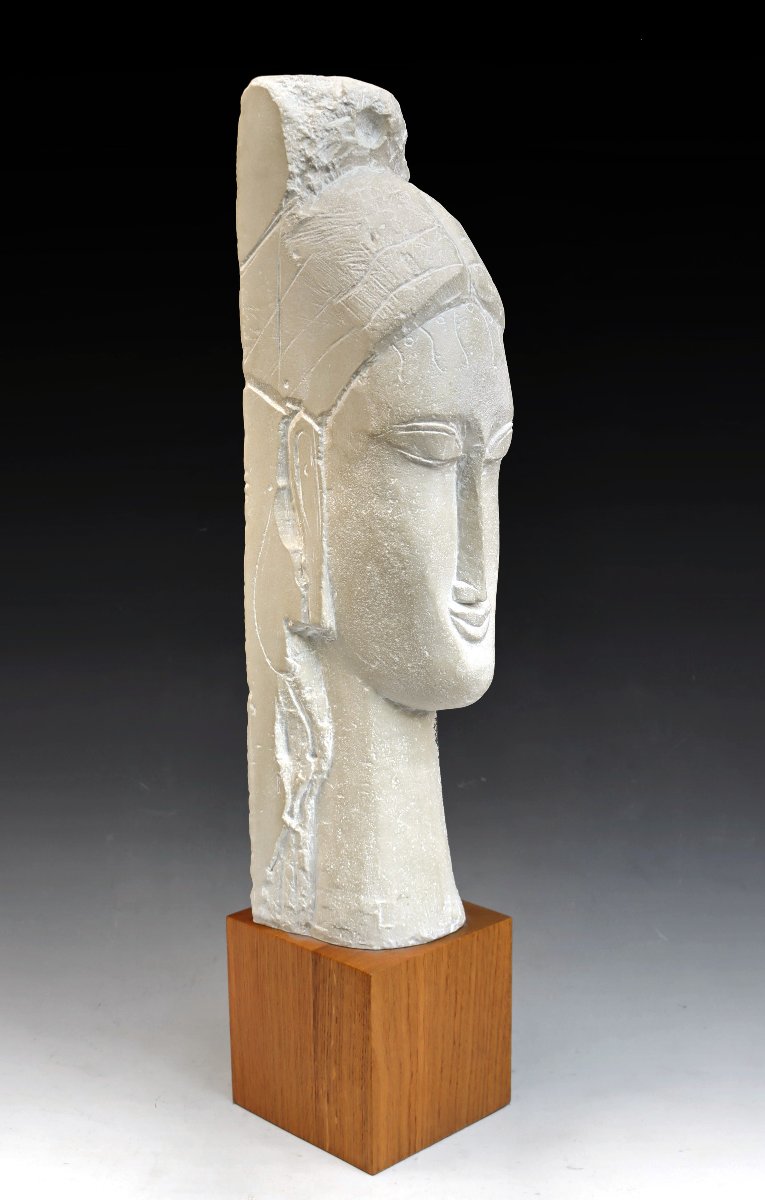 Amédéo Modigliani (1884–1920) Sculpture “head Of A Woman,” Louvre Edition-photo-4