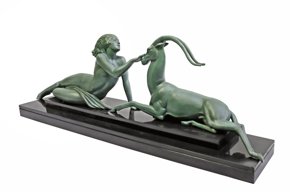 Fayral / Max Le Verrier, 1930, Art Deco, Major Sculpture, "seduction"-photo-3