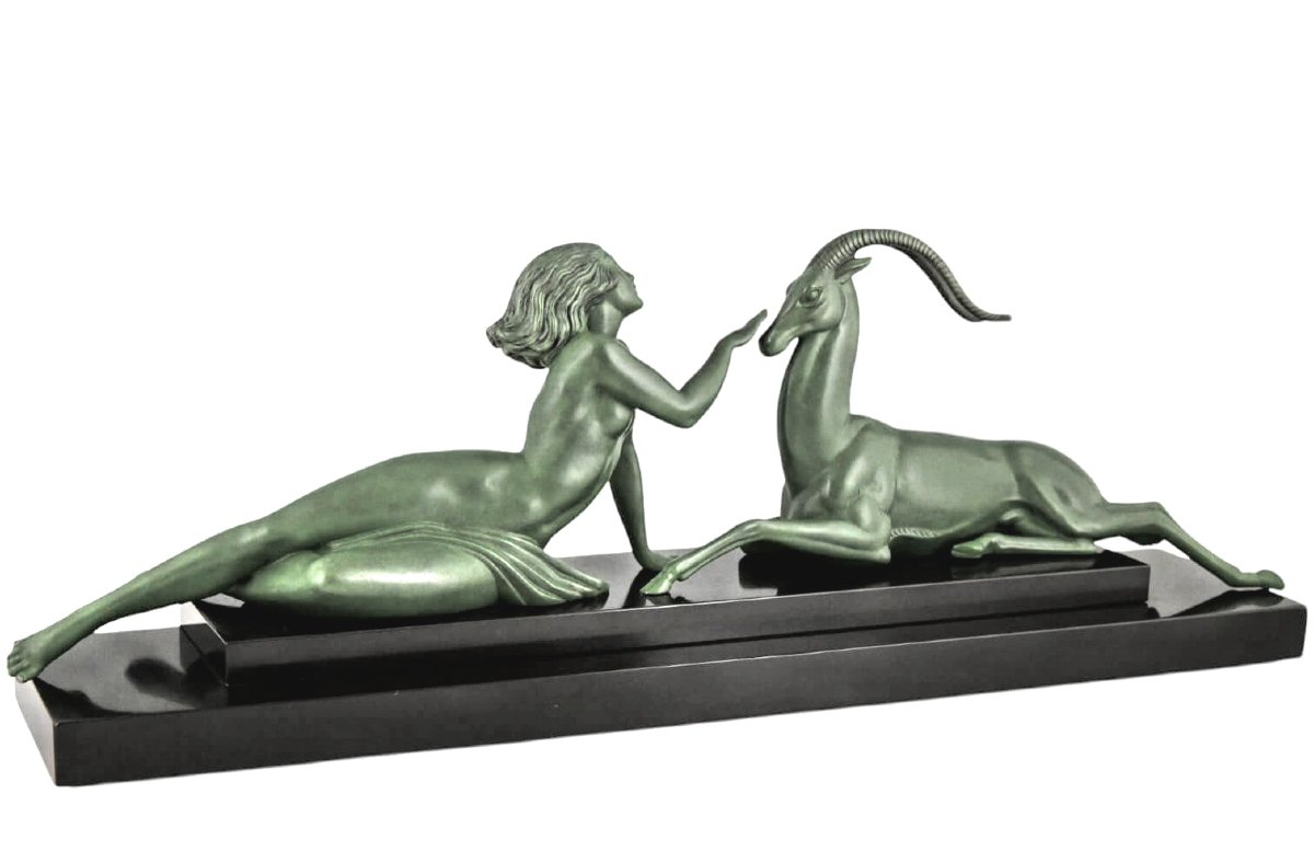 Fayral / Max Le Verrier, 1930, Art Deco, Major Sculpture, "seduction"-photo-4