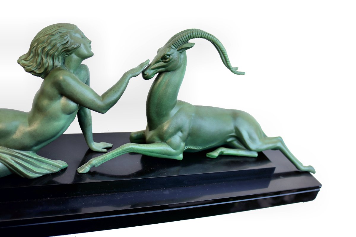 Fayral / Max Le Verrier, 1930, Art Deco, Major Sculpture, "seduction"-photo-3