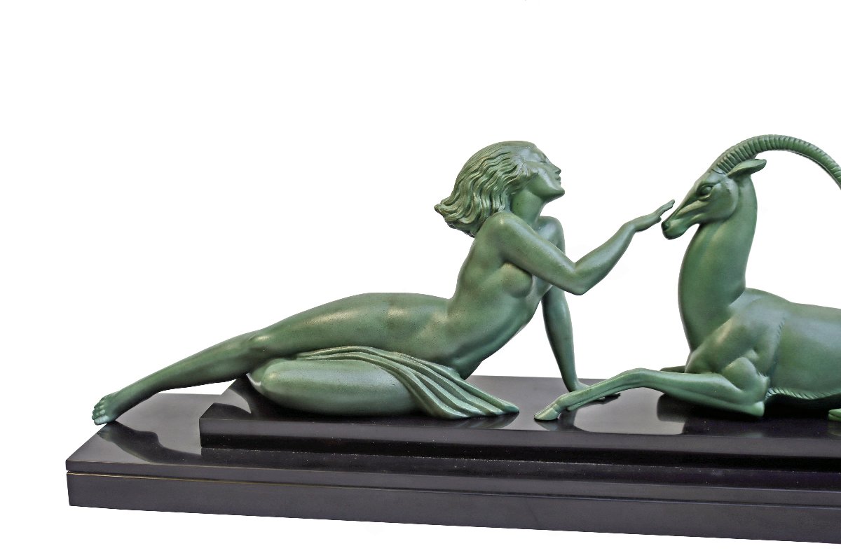 Fayral / Max Le Verrier, 1930, Art Deco, Major Sculpture, "seduction"-photo-4