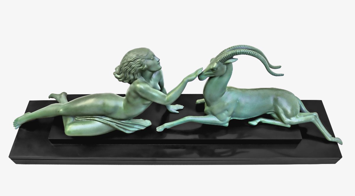 Fayral / Max Le Verrier, 1930, Art Deco, Major Sculpture, "seduction"-photo-8
