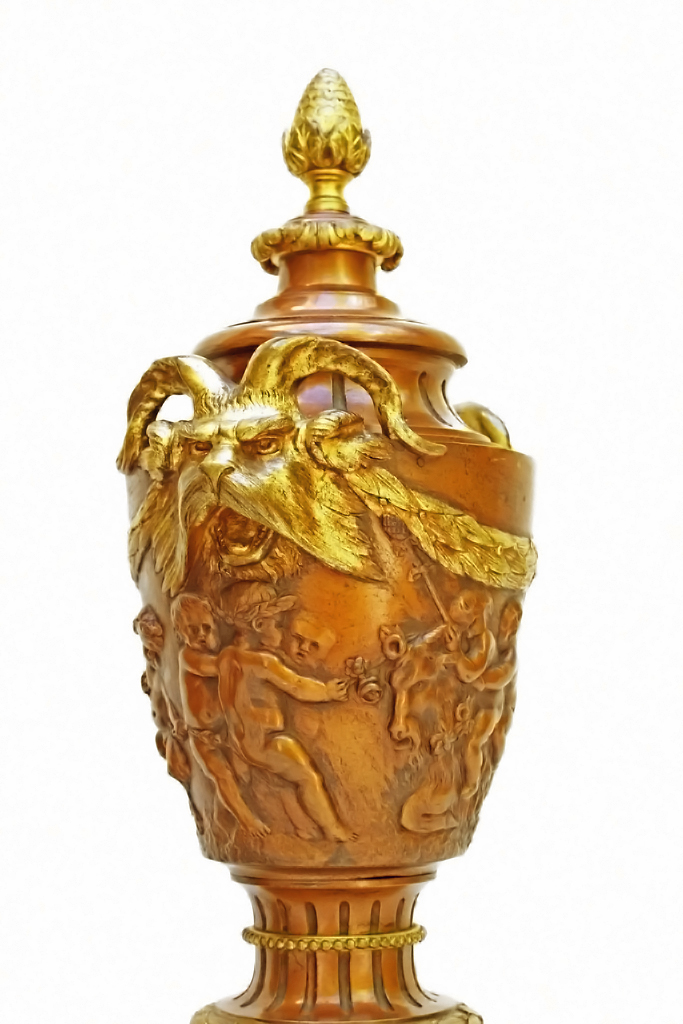 Pair Of Large Vases Napoleon III In Bronze (h: 52cm)-photo-3
