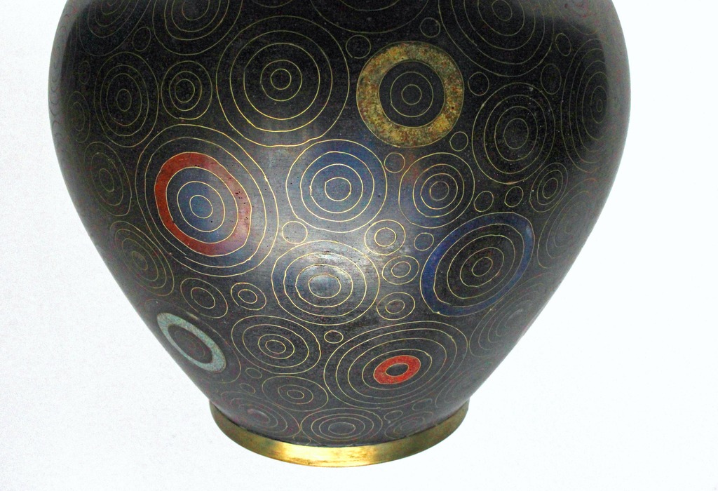 Cloisonne Art Deco Vase Attributed To Jean Goulden-photo-2