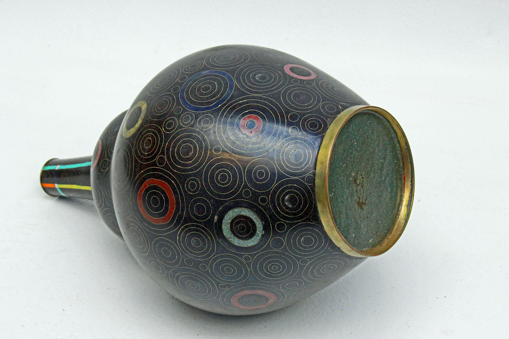 Cloisonne Art Deco Vase Attributed To Jean Goulden-photo-4