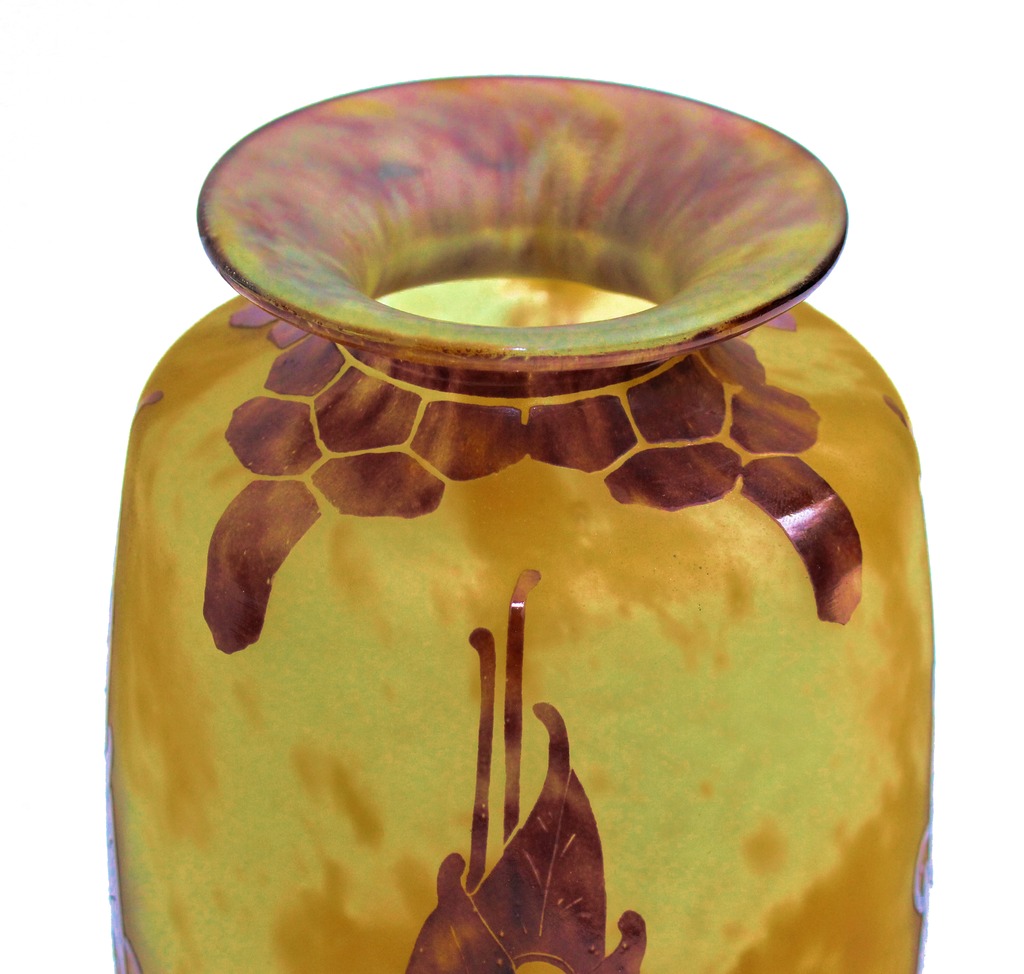 Grand Vase Art Déco Signé Le Verre Français-photo-4