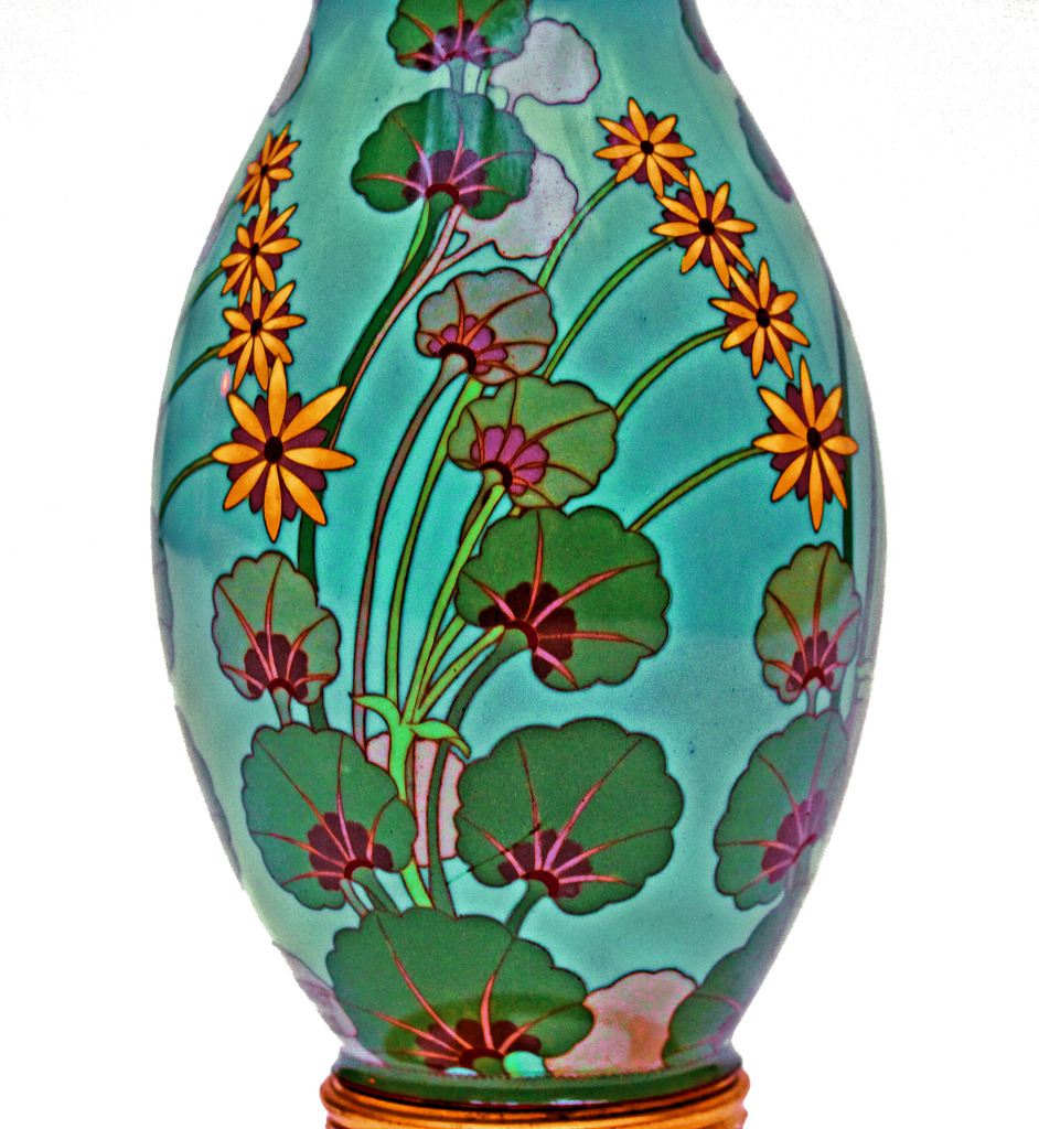 Vase Cloisonné Art Nouveau signé Louchet à Paris-photo-4