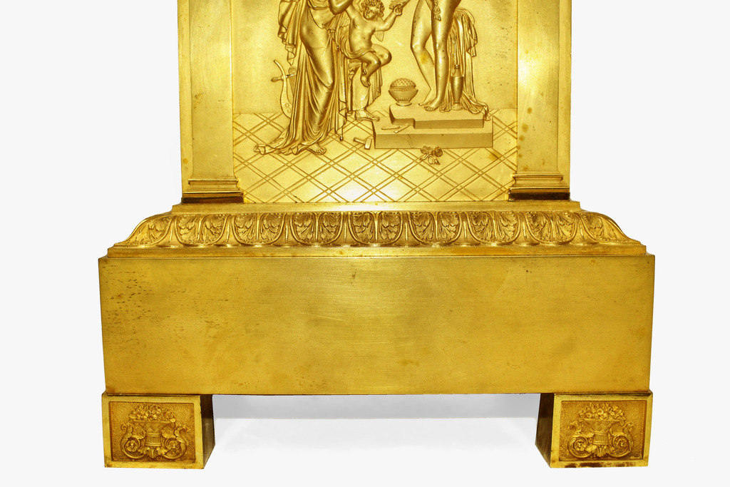 Grande Pendule Borne 1er Empire en bronze doré-photo-5